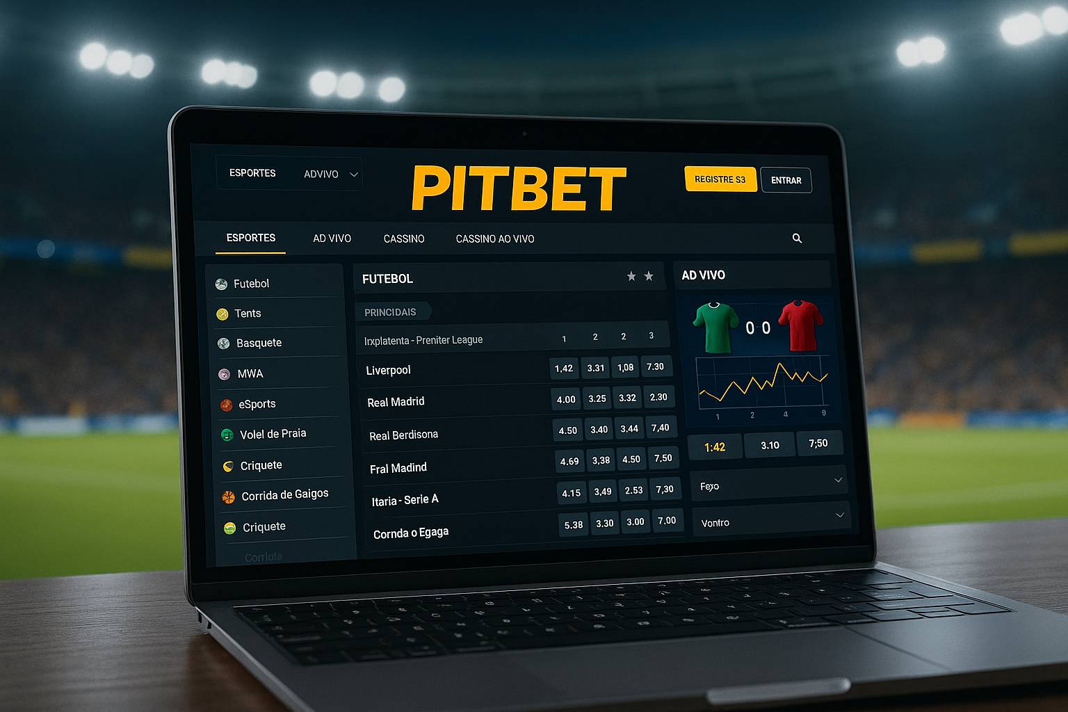 Aposte em apostas esportivas no cassino online PITBET